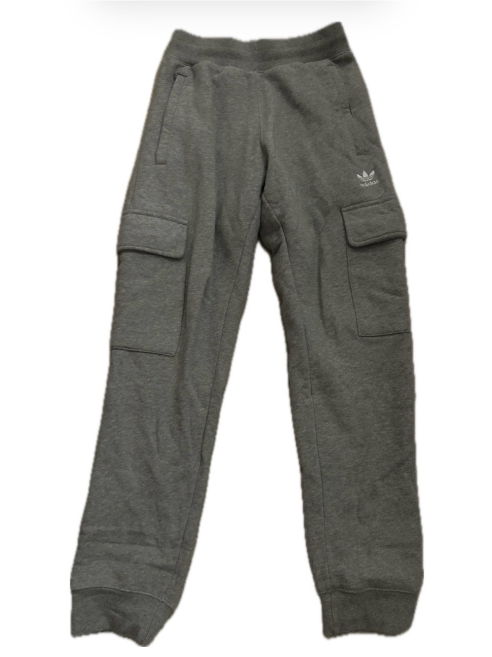 Adidas men’s gray fleece cargo jogger sweatpants in size XS original price 65$
